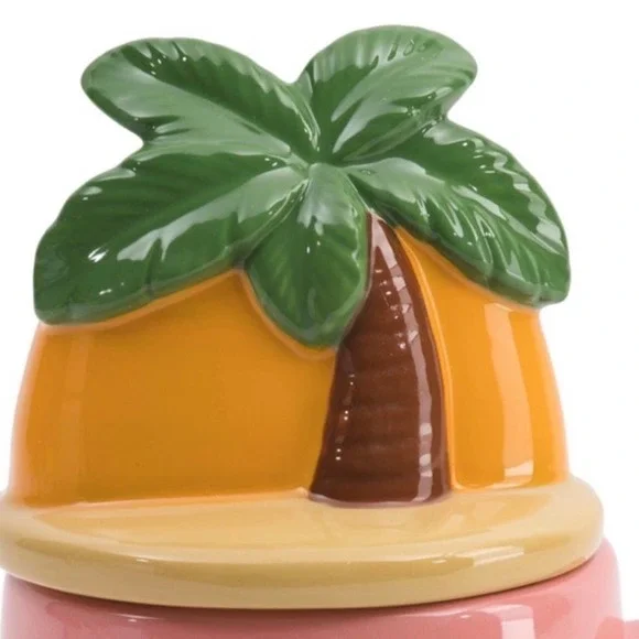 NIB RAE DUNN Sandal Season Figural Lidded Mug Pink Tropical Summer Gift Vacation - Picture 2 of 6